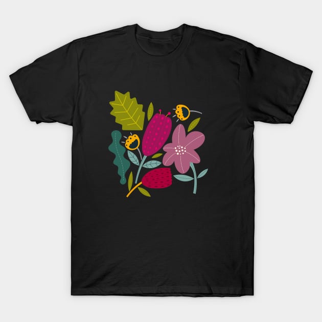 Colorfully Abstract Floral T-Shirt by novaya